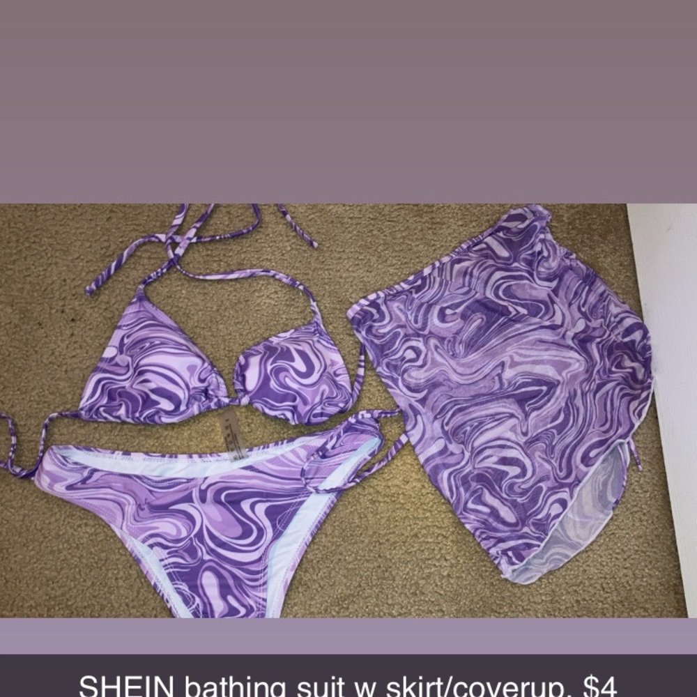 SHEIN Purple Swirl Bikini Set